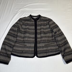 CHRISTOPHER BANKS Blazer Womens Large Wool Blend Lined Hook Closure Jacket EUC